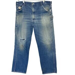 Pointer Brand Carpenter Jeans Mens 40x32 Distressed Workwear Vintage USA Made